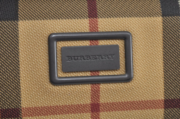 Authentic BURBERRY Vintage Nova Check PVC Leather Hand Bag Beige L0243