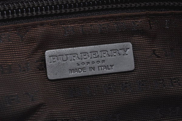 Authentic BURBERRY Vintage Nova Check PVC Leather Hand Bag Beige L0243