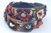 Auth FENDI Shoulder Strap You Python Flower Motif Leather 35.4" Multicolor L0244