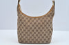 Authentic GUCCI Shoulder Bag GG Canvas Leather Brown L0246
