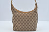Authentic GUCCI Shoulder Bag GG Canvas Leather Brown L0246
