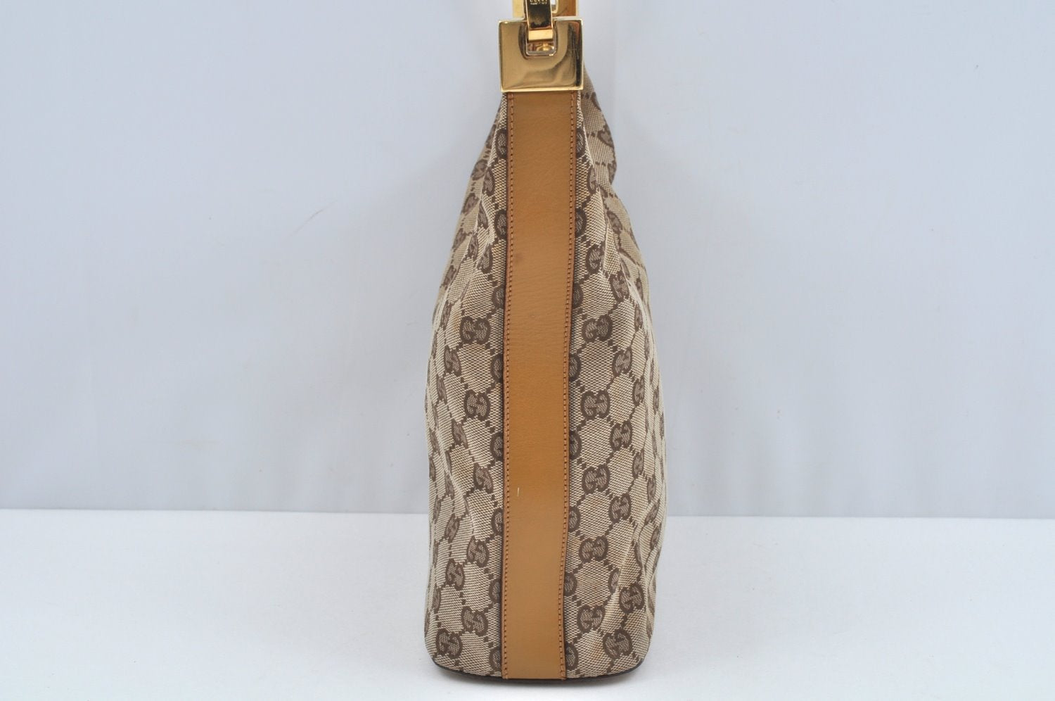 Authentic GUCCI Shoulder Bag GG Canvas Leather Brown L0246