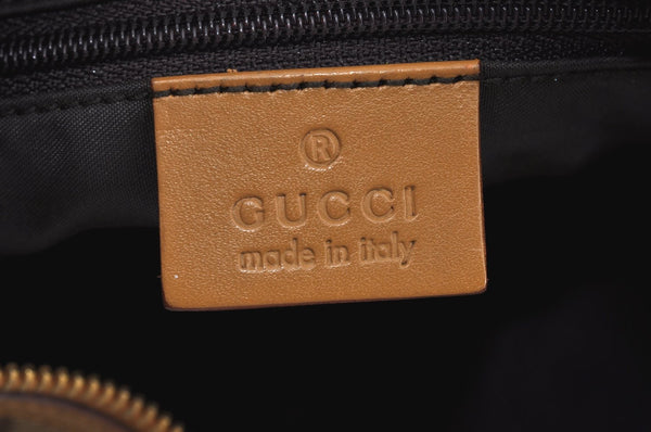 Authentic GUCCI Shoulder Bag GG Canvas Leather Brown L0246