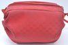 Authentic GUCCI Micro GG PVC Leather Shoulder Cross Body Bag Purse Red L0247