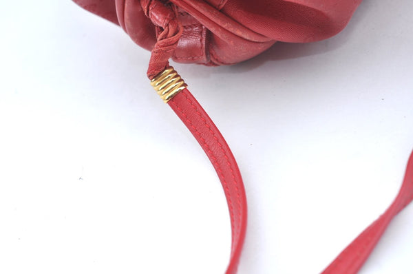 Authentic GUCCI Micro GG PVC Leather Shoulder Cross Body Bag Purse Red L0247