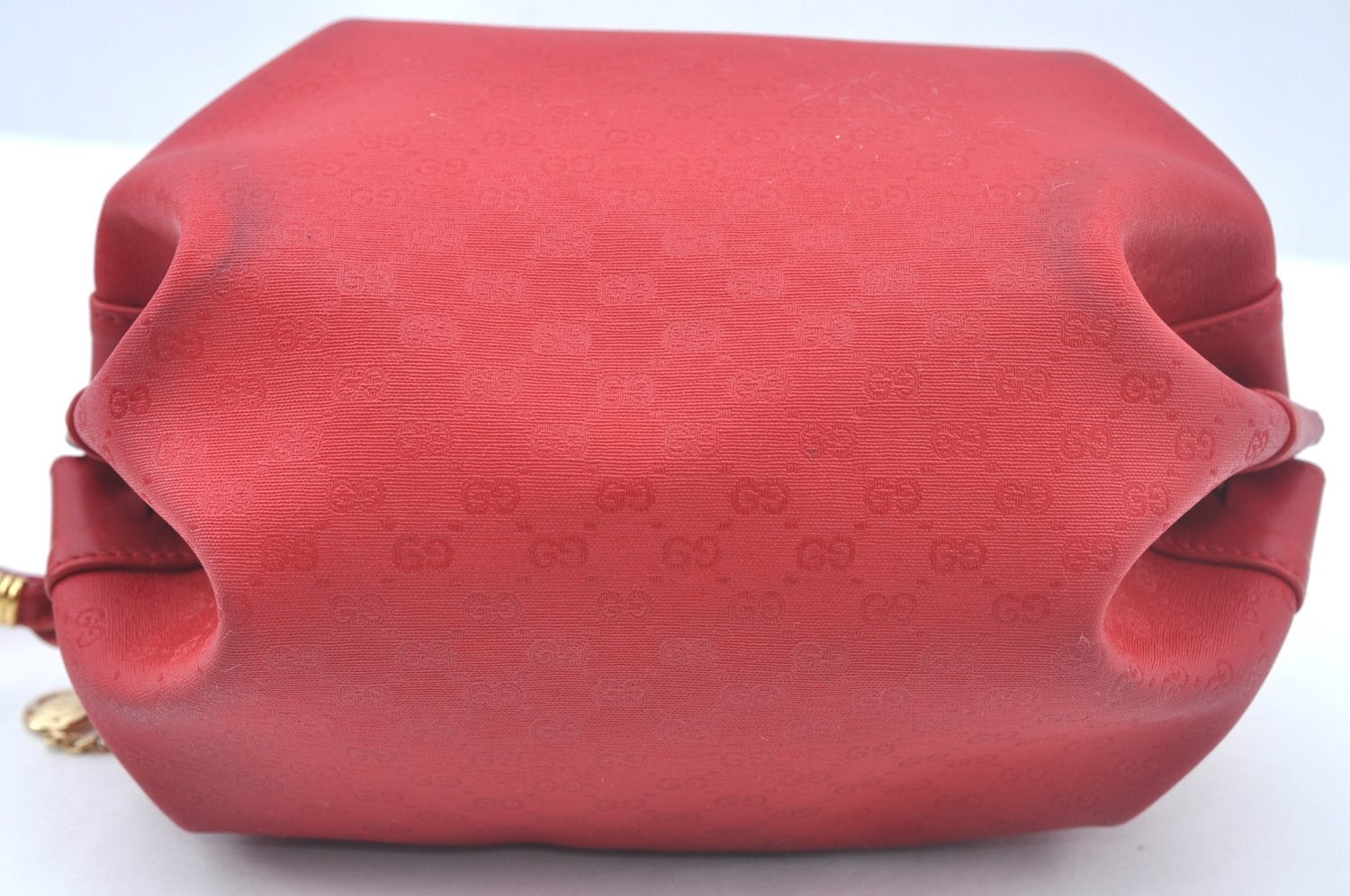 Authentic GUCCI Micro GG PVC Leather Shoulder Cross Body Bag Purse Red L0247