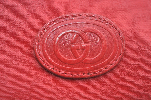 Authentic GUCCI Micro GG PVC Leather Shoulder Cross Body Bag Purse Red L0247