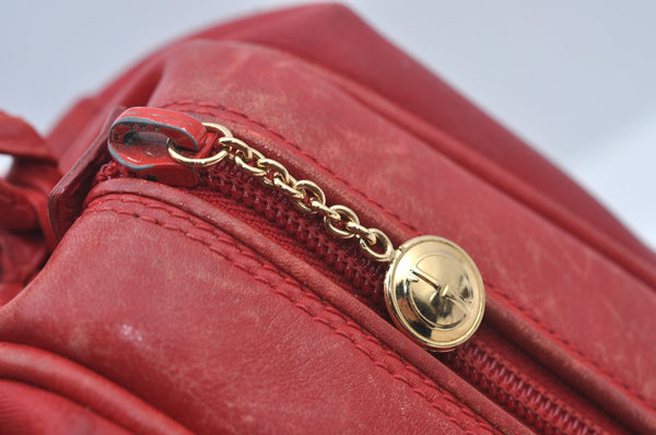Authentic GUCCI Micro GG PVC Leather Shoulder Cross Body Bag Purse Red L0247