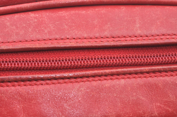 Authentic GUCCI Micro GG PVC Leather Shoulder Cross Body Bag Purse Red L0247