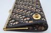 Authentic Christian Dior Trotter Clutch Bag Purse Canvas Leather Blue L0250