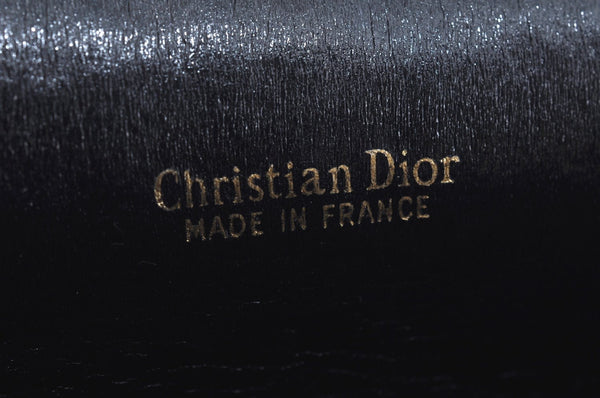 Authentic Christian Dior Trotter Clutch Bag Purse Canvas Leather Blue L0250