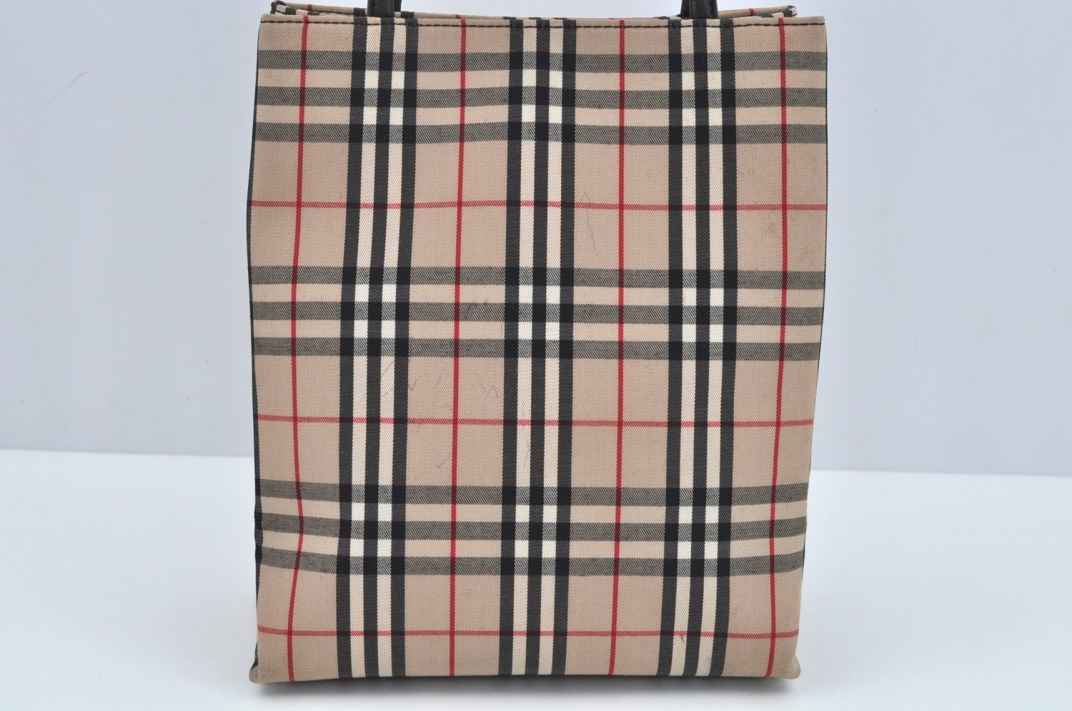 Authentic BURBERRY Vintage Nova Check Canvas Hand Bag Beige L0251