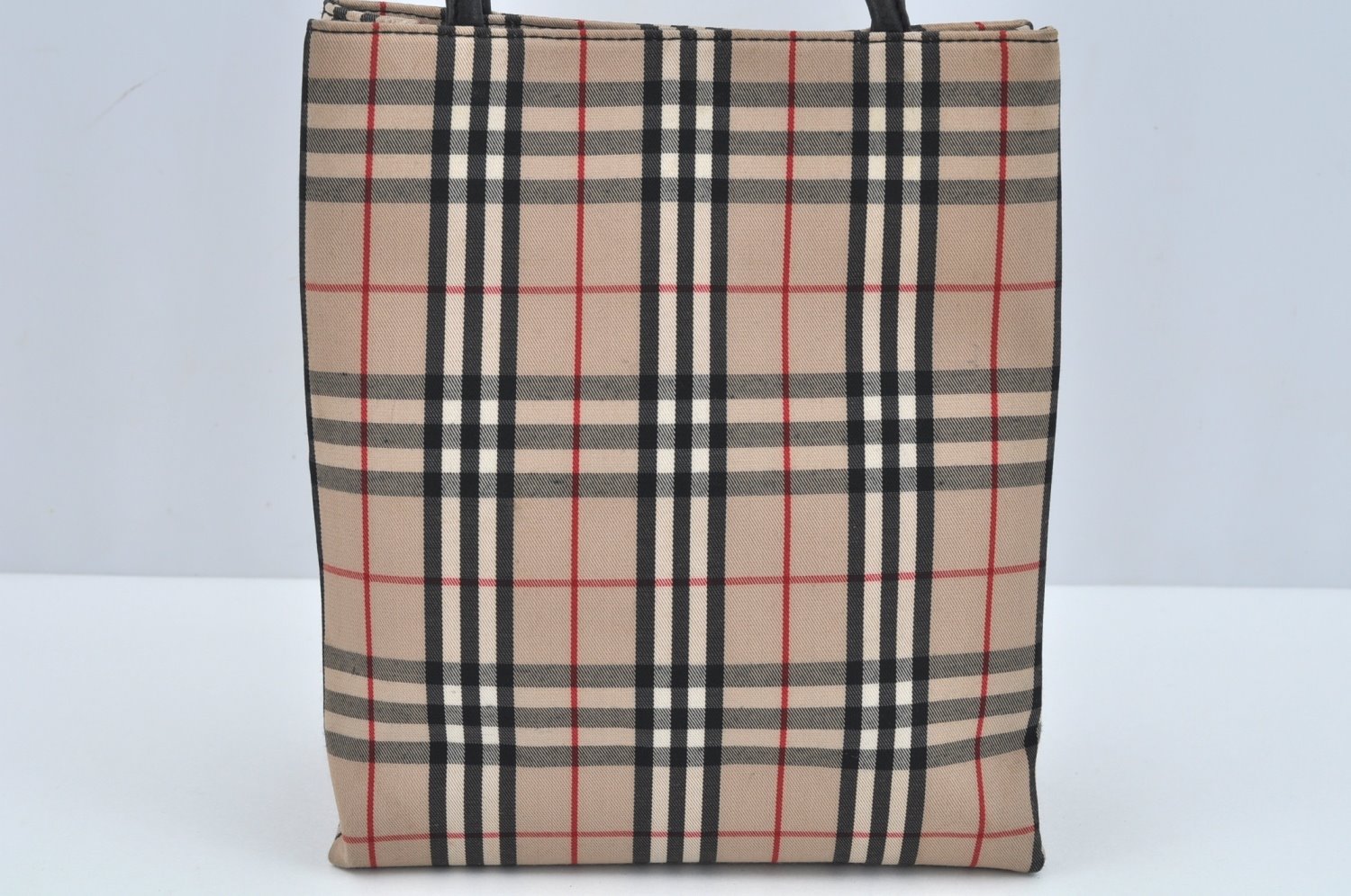 Authentic BURBERRY Vintage Nova Check Canvas Hand Bag Beige L0251