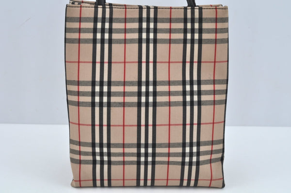 Authentic BURBERRY Vintage Nova Check Canvas Hand Bag Beige L0251