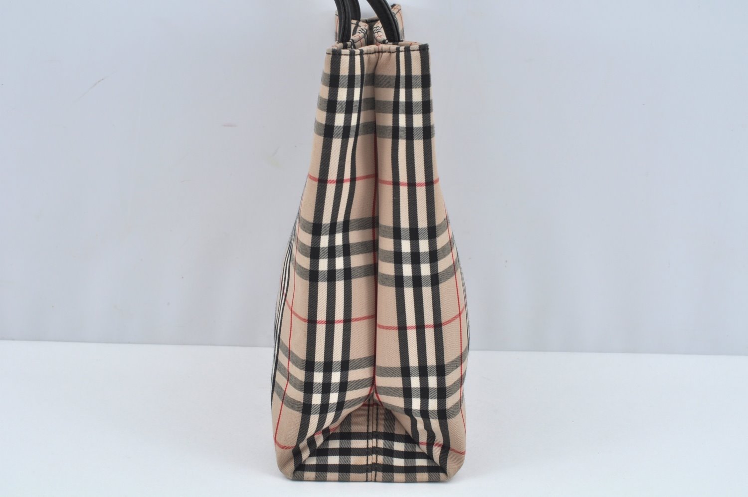 Authentic BURBERRY Vintage Nova Check Canvas Hand Bag Beige L0251