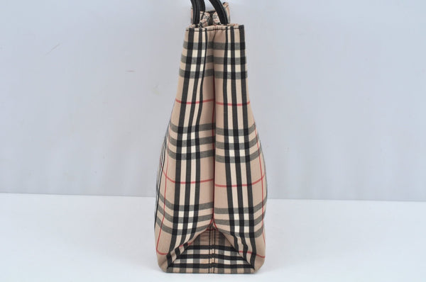 Authentic BURBERRY Vintage Nova Check Canvas Hand Bag Beige L0251