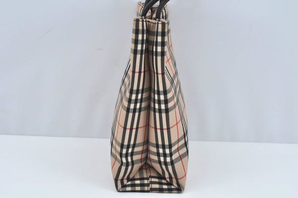 Authentic BURBERRY Vintage Nova Check Canvas Hand Bag Beige L0251