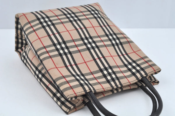 Authentic BURBERRY Vintage Nova Check Canvas Hand Bag Beige L0251