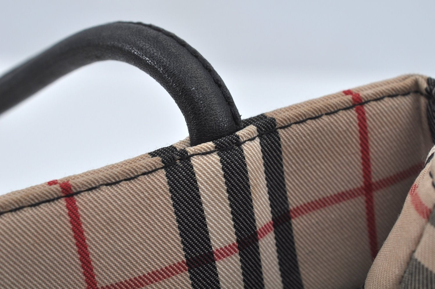 Authentic BURBERRY Vintage Nova Check Canvas Hand Bag Beige L0251