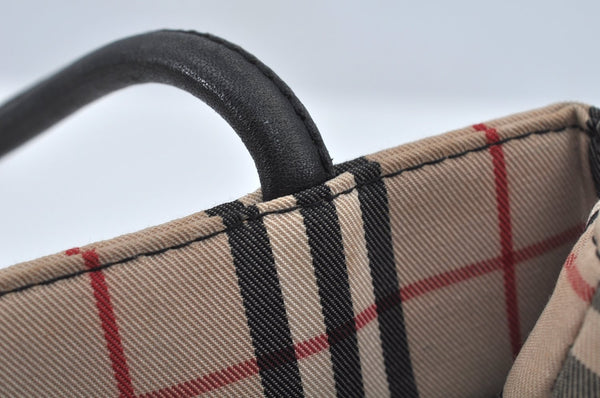 Authentic BURBERRY Vintage Nova Check Canvas Hand Bag Beige L0251