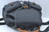 Authentic GUCCI Bamboo Backpack Leather Black L0253