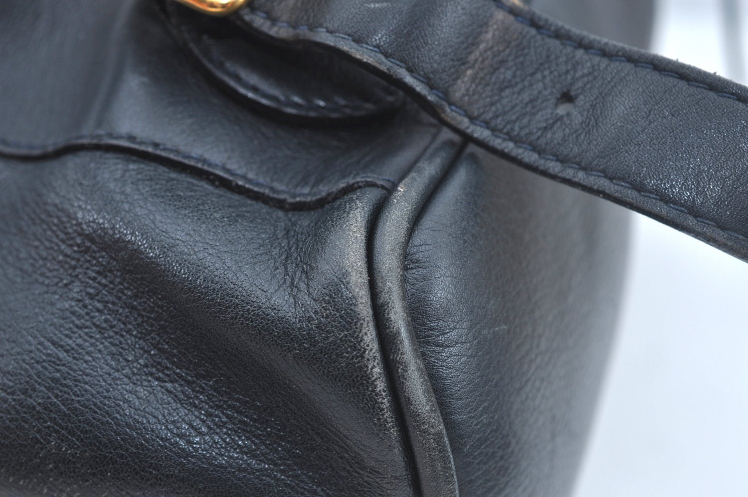 Authentic GUCCI Bamboo Backpack Leather Black L0253