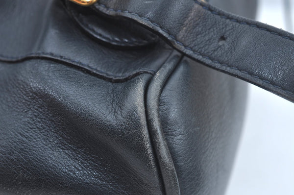 Authentic GUCCI Bamboo Backpack Leather Black L0253