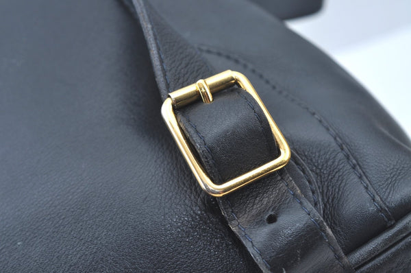 Authentic GUCCI Bamboo Backpack Leather Black L0253