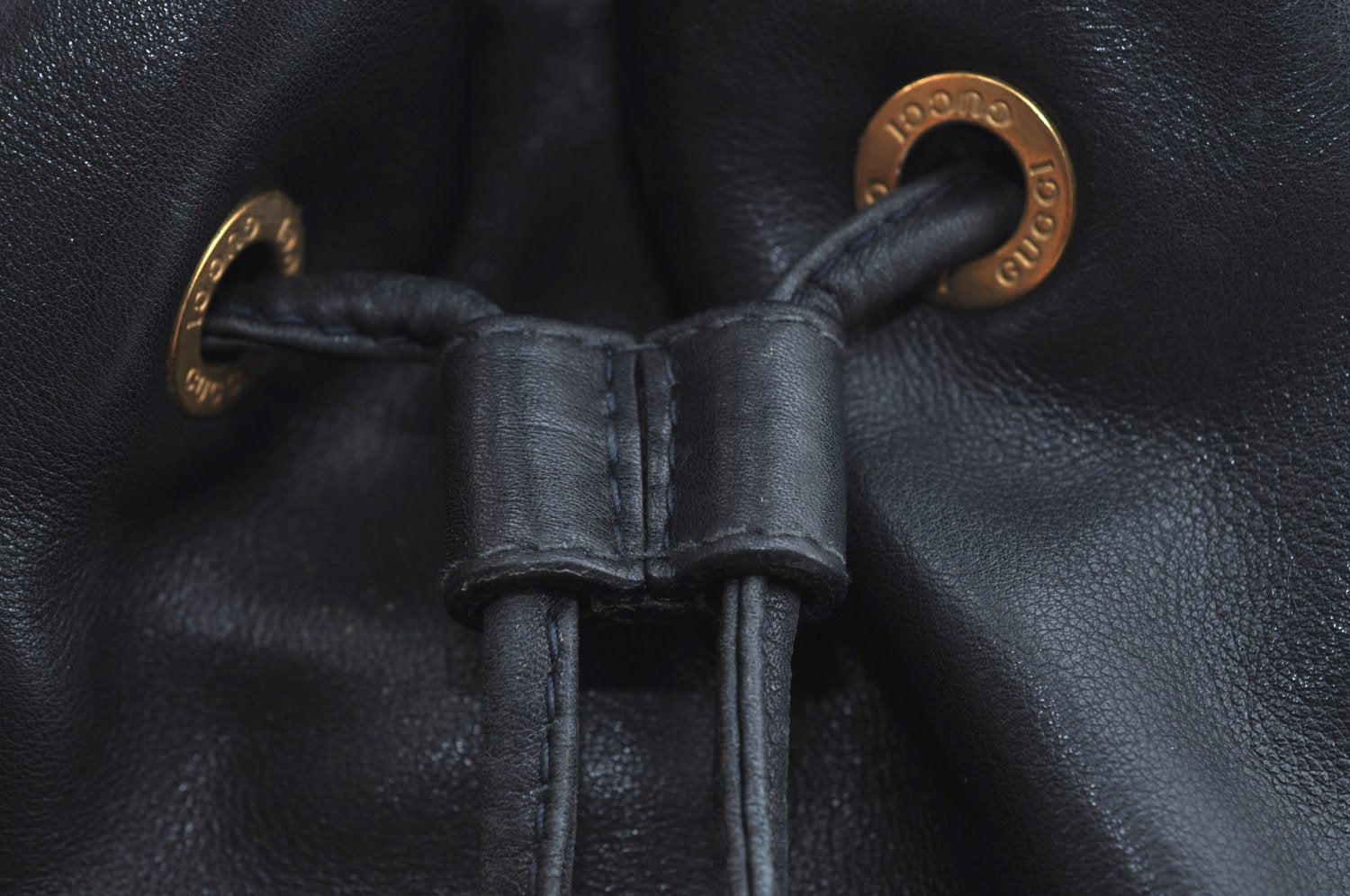 Authentic GUCCI Bamboo Backpack Leather Black L0253