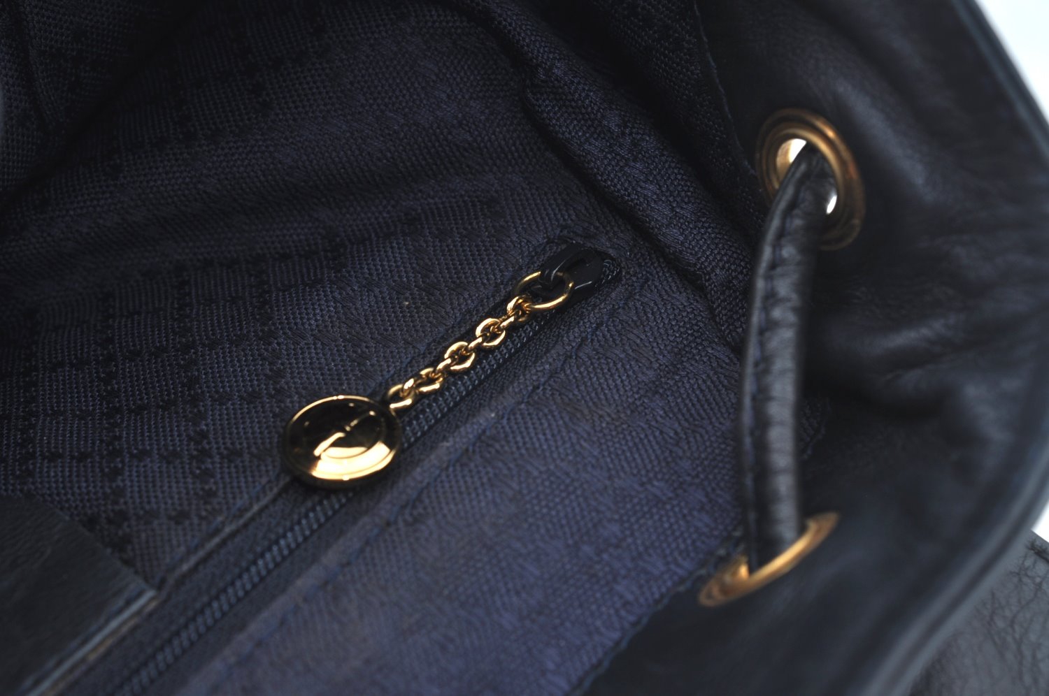 Authentic GUCCI Bamboo Backpack Leather Black L0253