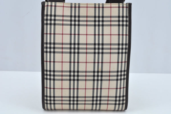 Authentic BURBERRY Nova Check Shoulder Cross Body Bag Canvas Leather Beige L0254