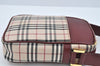 Authentic BURBERRY Nova Check Shoulder Cross Body Bag Canvas Beige Red L0255
