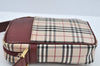 Authentic BURBERRY Nova Check Shoulder Cross Body Bag Canvas Beige Red L0255