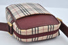 Authentic BURBERRY Nova Check Shoulder Cross Body Bag Canvas Beige Red L0255