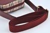 Authentic BURBERRY Nova Check Shoulder Cross Body Bag Canvas Beige Red L0255