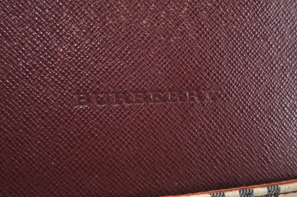 Authentic BURBERRY Nova Check Shoulder Cross Body Bag Canvas Beige Red L0255