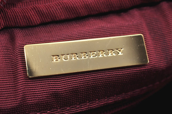 Authentic BURBERRY Nova Check Shoulder Cross Body Bag Canvas Beige Red L0255