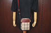 Authentic BURBERRY Nova Check Shoulder Cross Body Bag Canvas Beige Red L0255