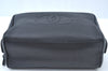 Authentic CHANEL Caviar Skin CC Logo Cosmetic Pouch Purse Black L0257