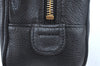 Authentic CHANEL Caviar Skin CC Logo Cosmetic Pouch Purse Black L0257