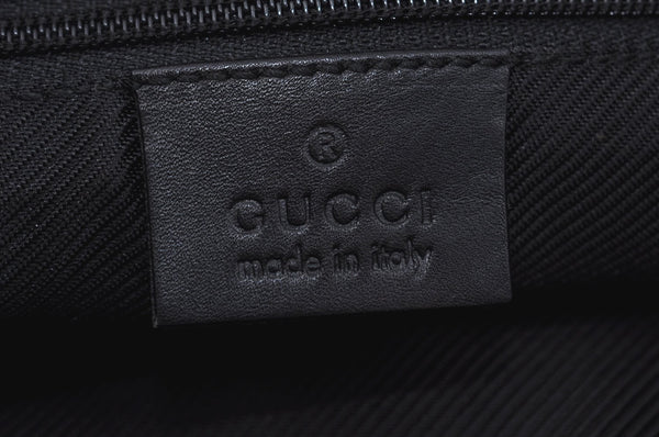 Authentic GUCCI Shoulder Bag GG Canvas Leather Black L0260
