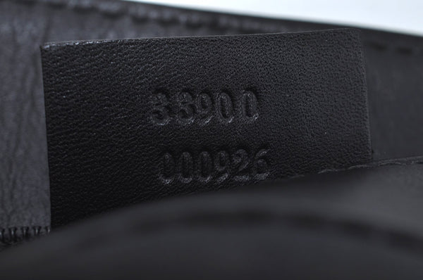 Authentic GUCCI Shoulder Bag GG Canvas Leather Black L0260