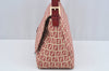 Authentic FENDI Zucchino Mamma Baguette Shoulder Bag Canvas Leather Red L0262