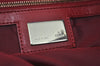 Authentic FENDI Zucchino Mamma Baguette Shoulder Bag Canvas Leather Red L0262