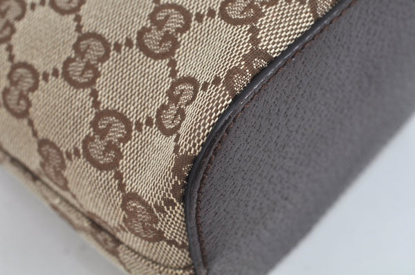 Authentic GUCCI Shoulder Bag GG Canvas Leather Brown L0263