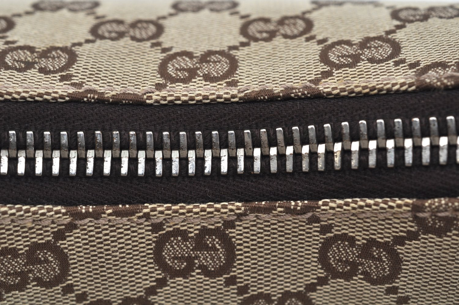 Authentic GUCCI Shoulder Bag GG Canvas Leather Brown L0263