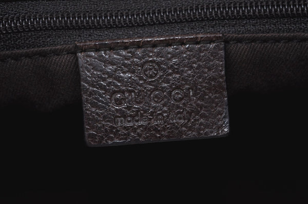 Authentic GUCCI Shoulder Bag GG Canvas Leather Brown L0263