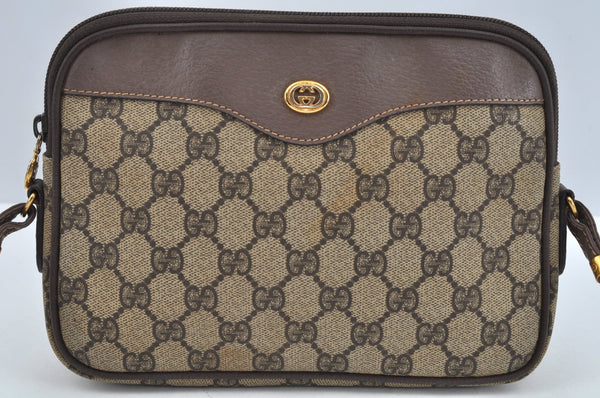 Authentic GUCCI GG Shoulder Cross Body Bag PVC Leather Brown L0265