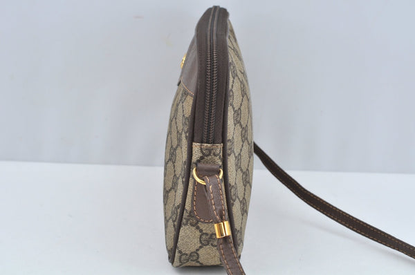 Authentic GUCCI GG Shoulder Cross Body Bag PVC Leather Brown L0265