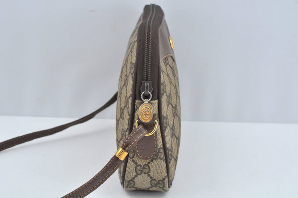 Authentic GUCCI GG Shoulder Cross Body Bag PVC Leather Brown L0265